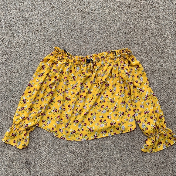 forever 21 yellow floral top